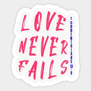 Love Never Fails Bible Verse Sticker